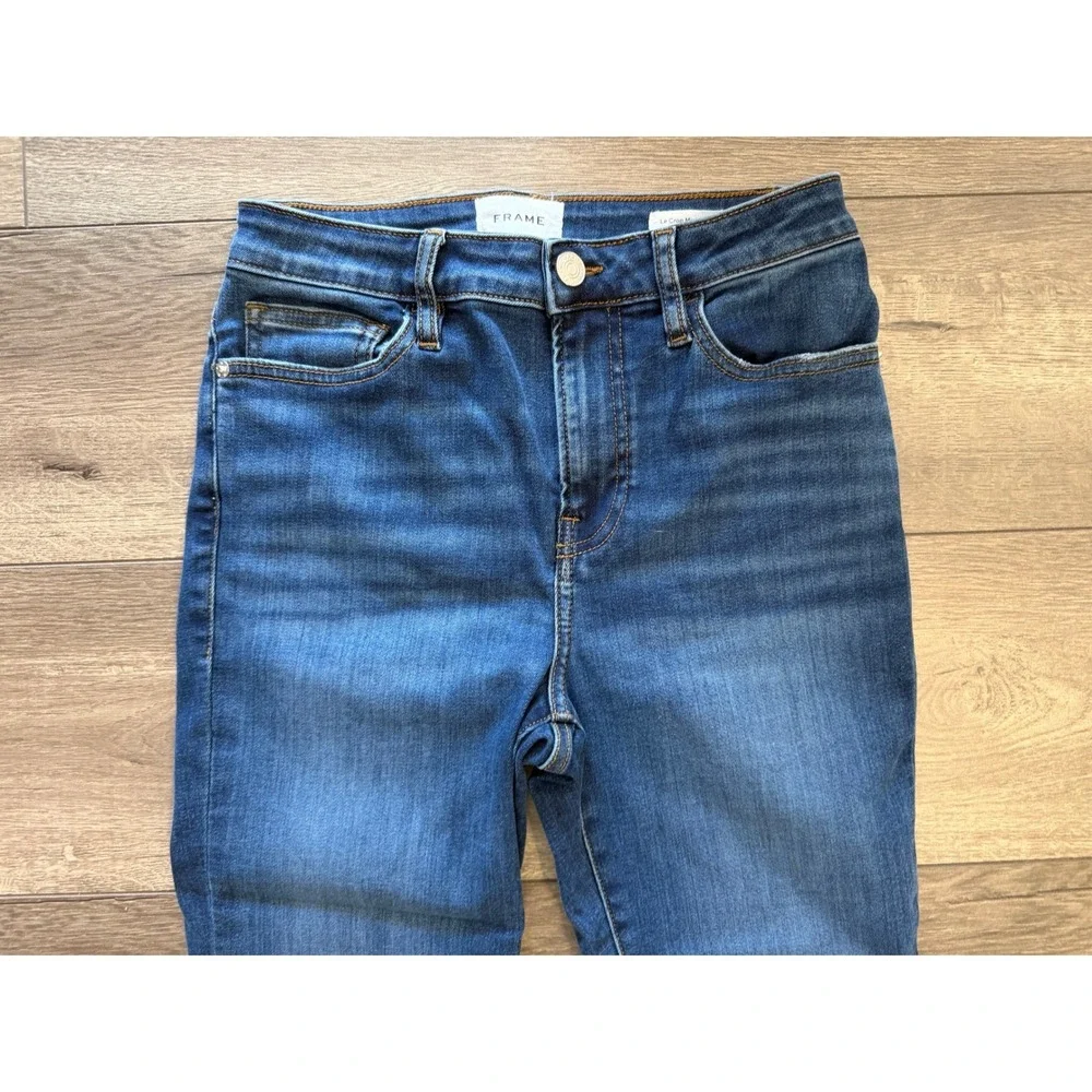 FRAME Le Crop Mini Boot Jeans Blue High Rise Raw Hem Size‎ 27